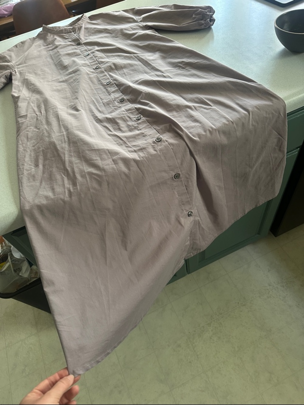 Muji Lilac Button-Front Midi Dress - Picture 5 of 5